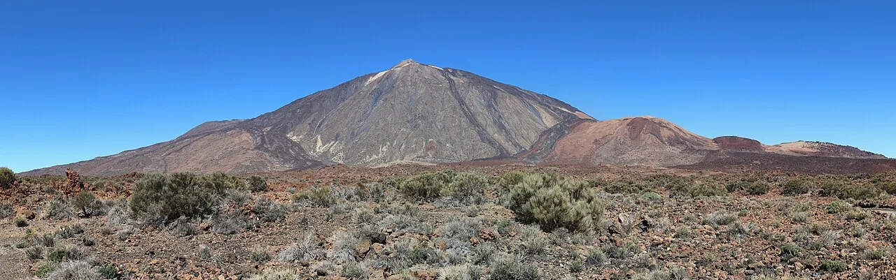 Teide en Montana Blanca gezien vanuit Las Cañadas, Tenerife