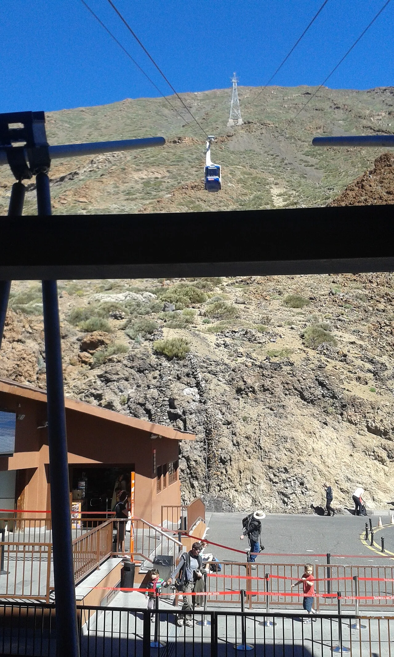 De Teleférico del Teide kabelbaan op Tenerife, uitzicht over het landschap op grote hoogte